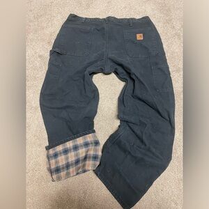 Vintage 90s Y2k Carhartt Pants Men's 38x30 Black B111 BLK Plaid Lined Pants